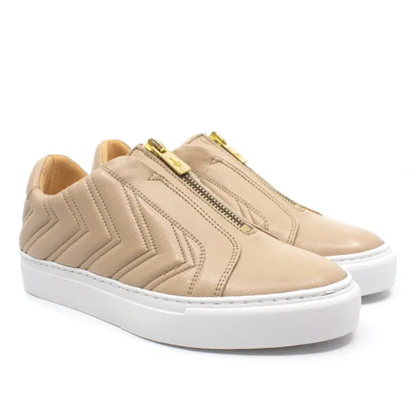 1461 Beige | Leather zip sneaker