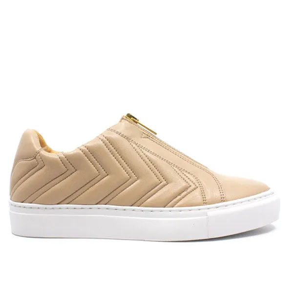 1461 Beige | Leather zip sneaker