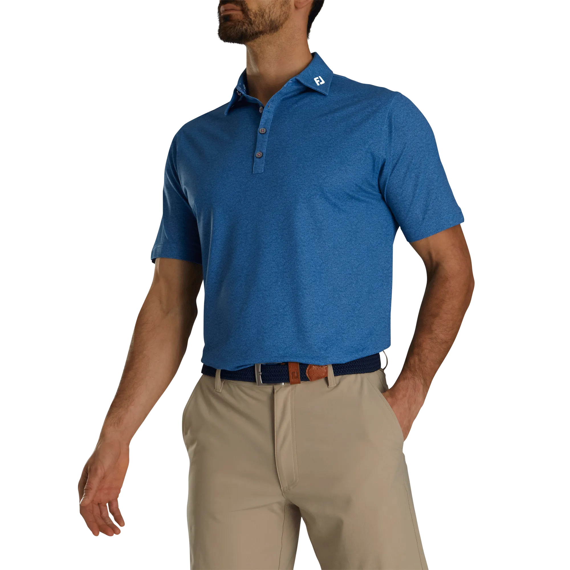 2024 FootJoy Texture Print Polo - Sapphire