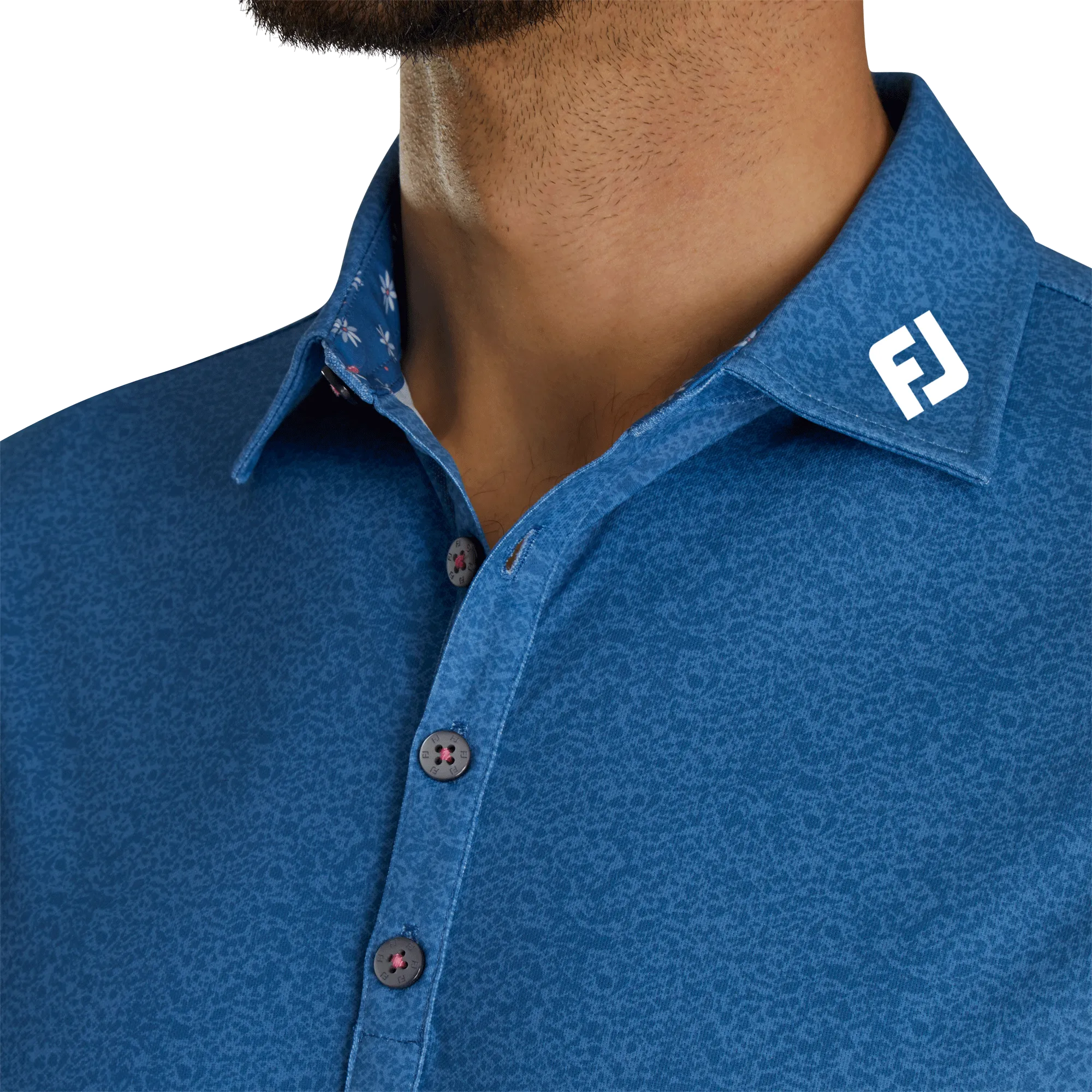 2024 FootJoy Texture Print Polo - Sapphire