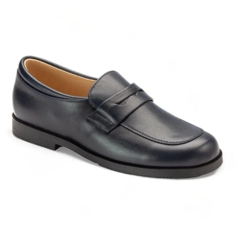 7655 - Navy Soft Leather Slip On for Boy by Beberlis