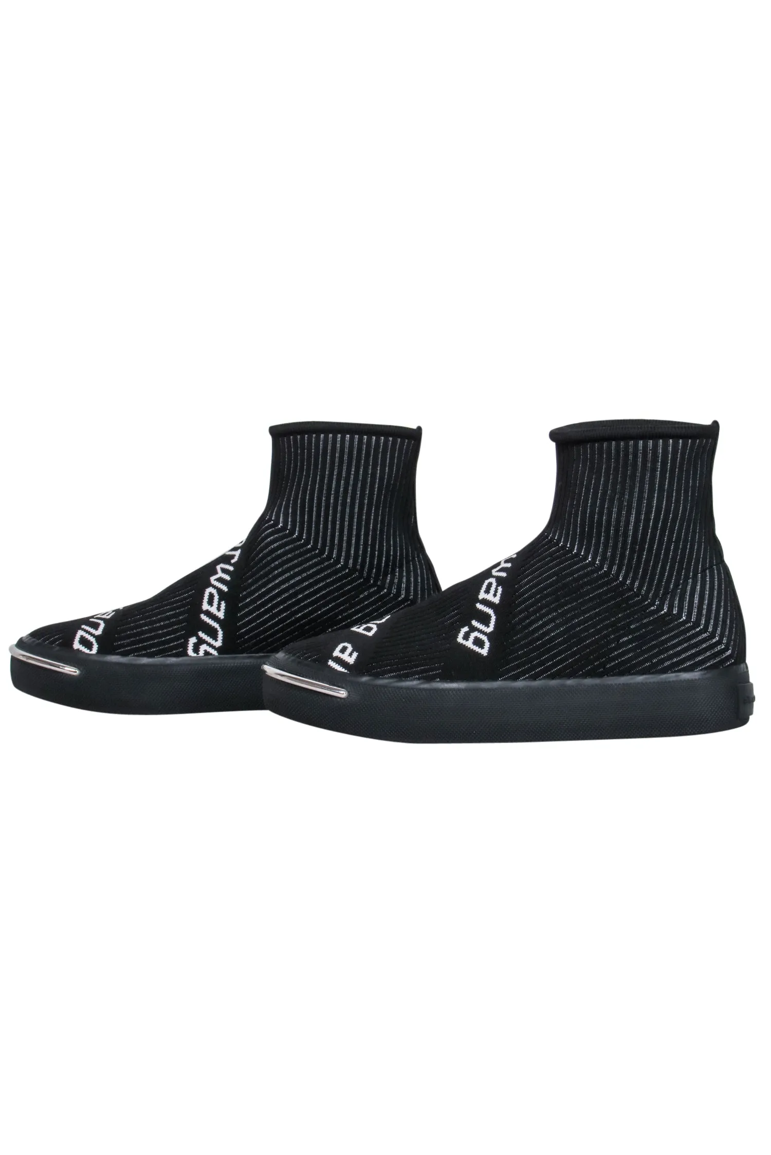 Alexander Wang - Black Ribbed Knit Sock Sneaker w/ Logo Sz 7.0