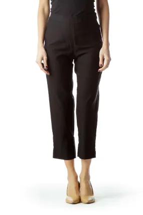 Black Stretch Cropped Pants