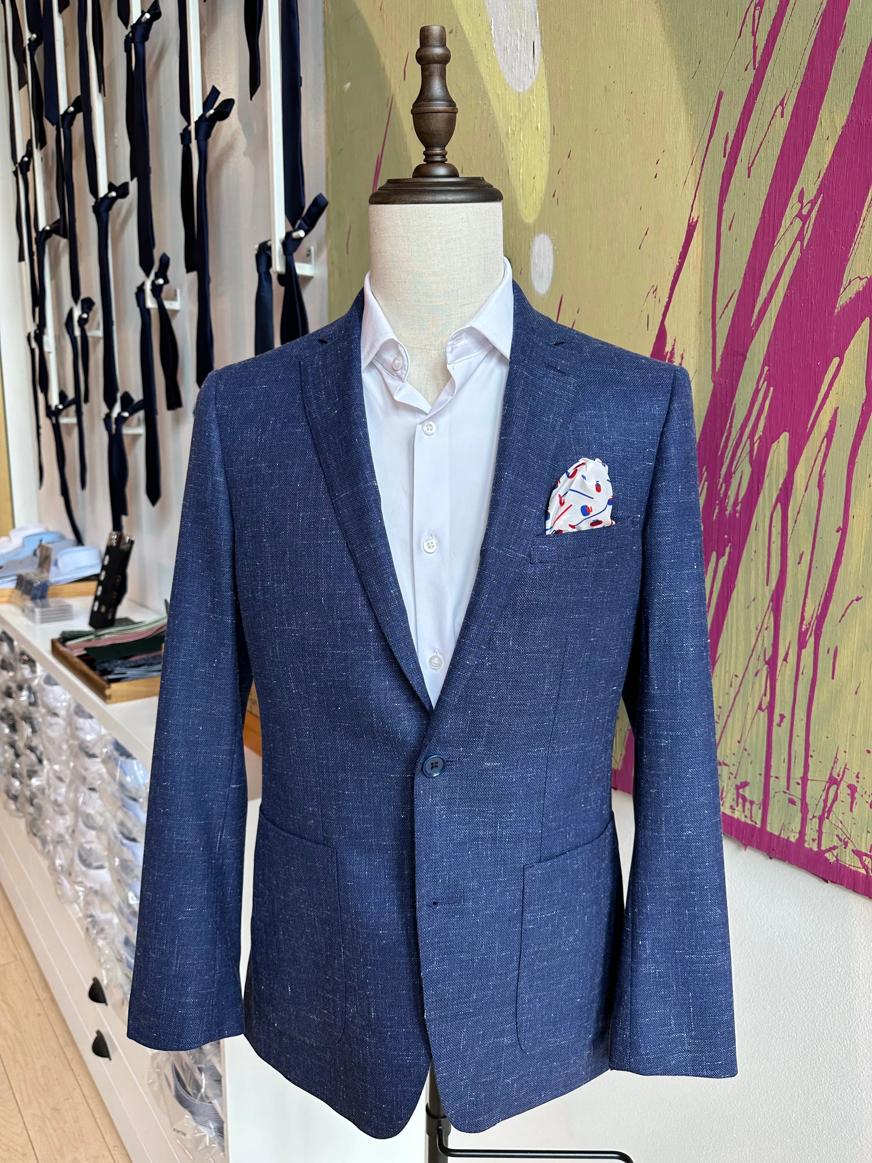 Blue Hopsack Premium Blazer