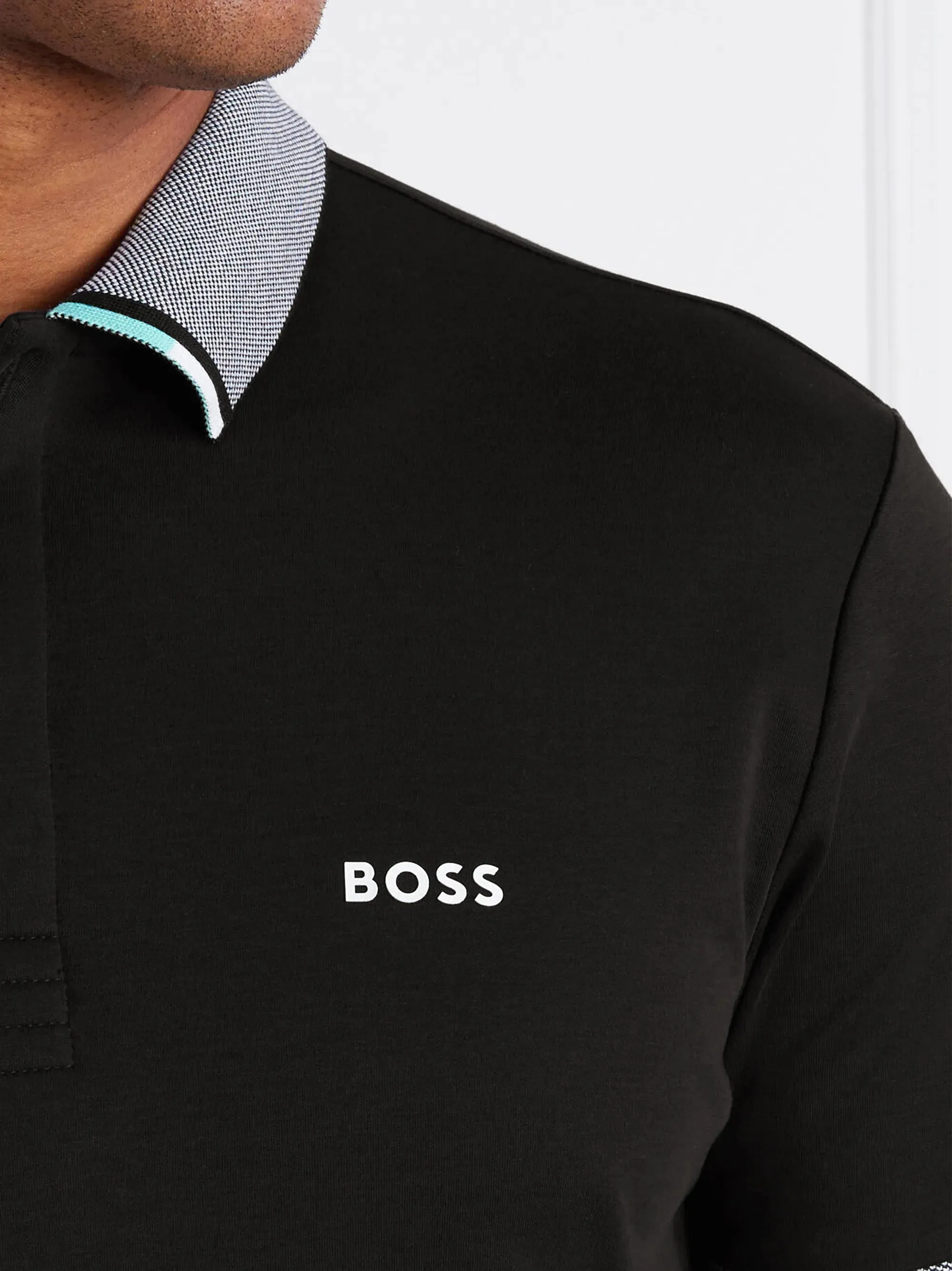 Boss Structured Collar Black Polo