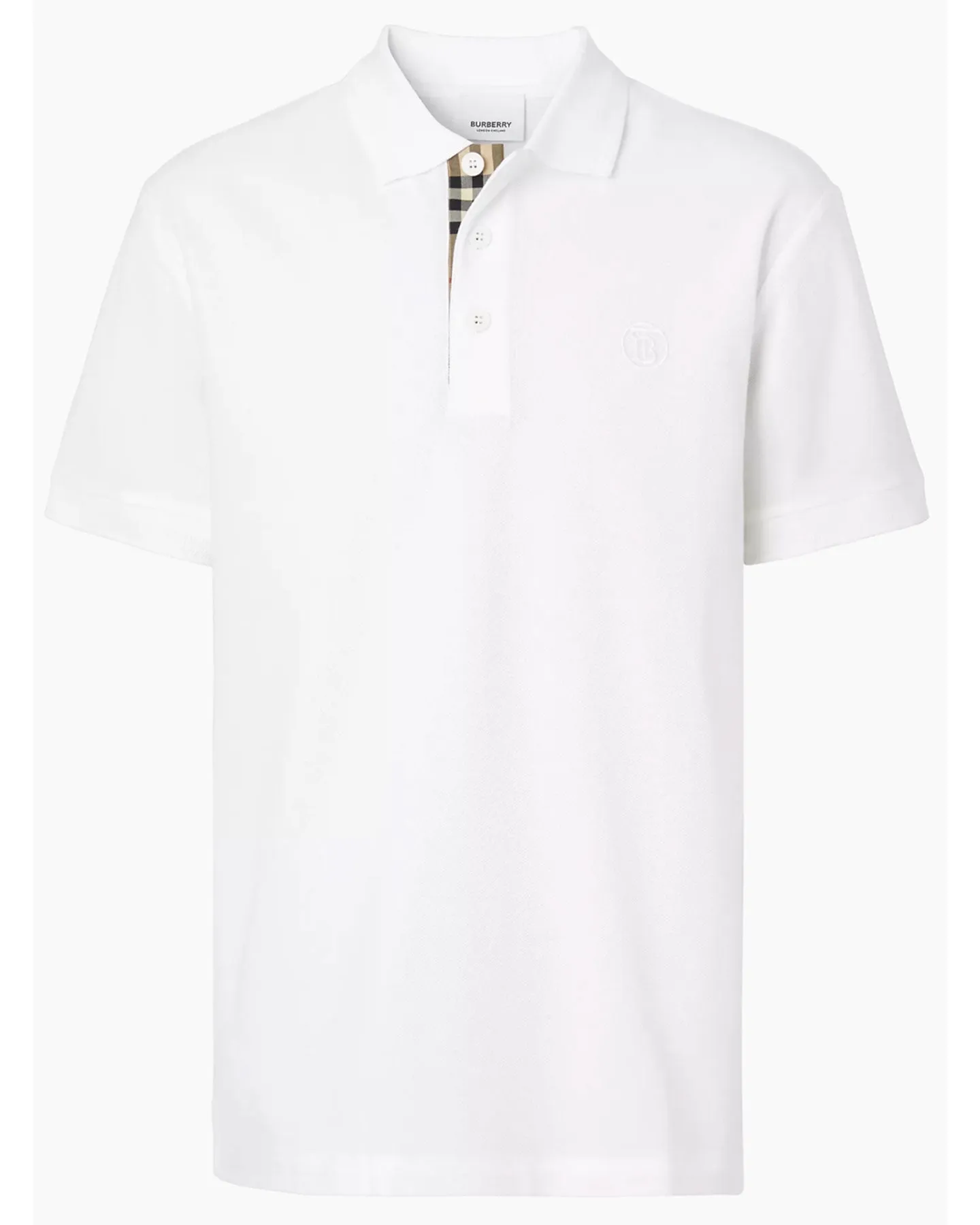 Burberry Men Polo Shirt Eddie White Cotton Regular Fit XXL - SALE