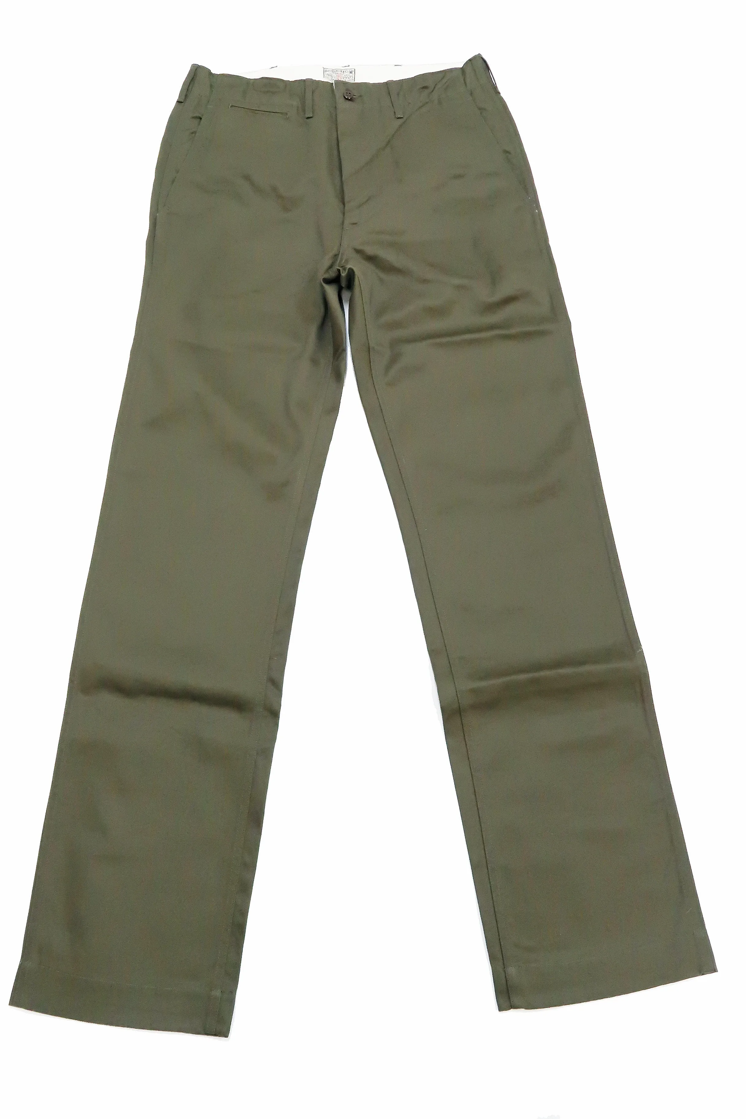 Buzz Rickson Trousers Men's Zip Fly Slimmer Fit US Army Chino Pants BR40025A 03 Olive