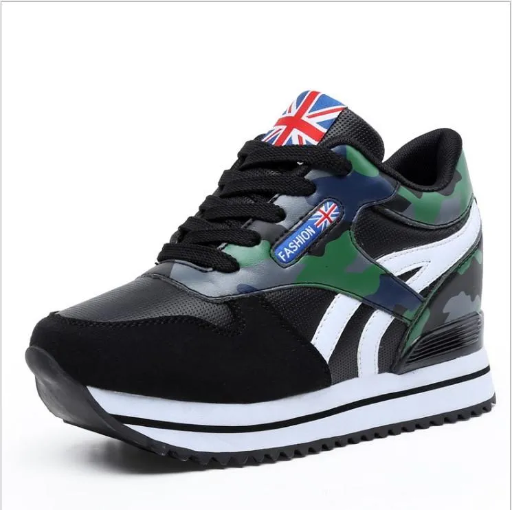 Casual Camouflage Round Toe Height-increasing Sport Sneakers