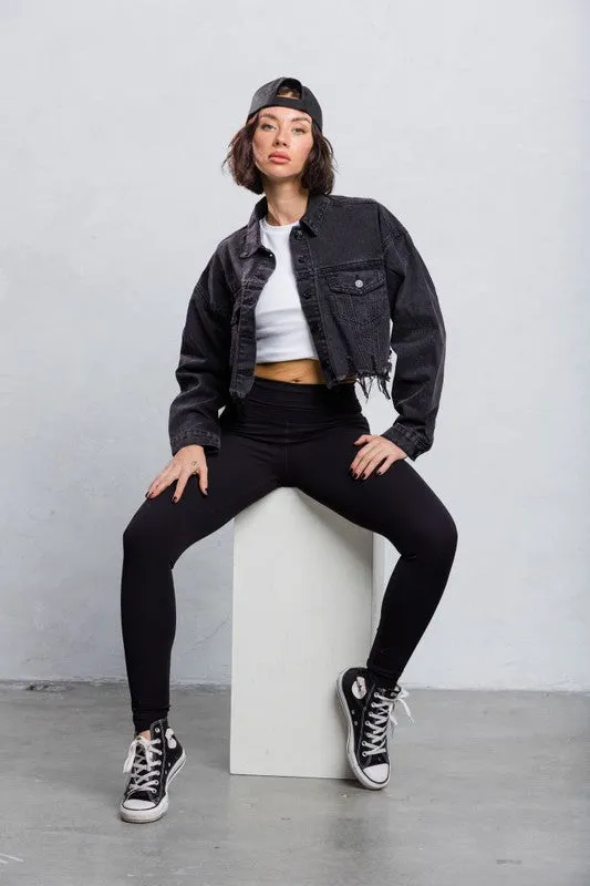 Cropped Denim 'Rock' Jacket