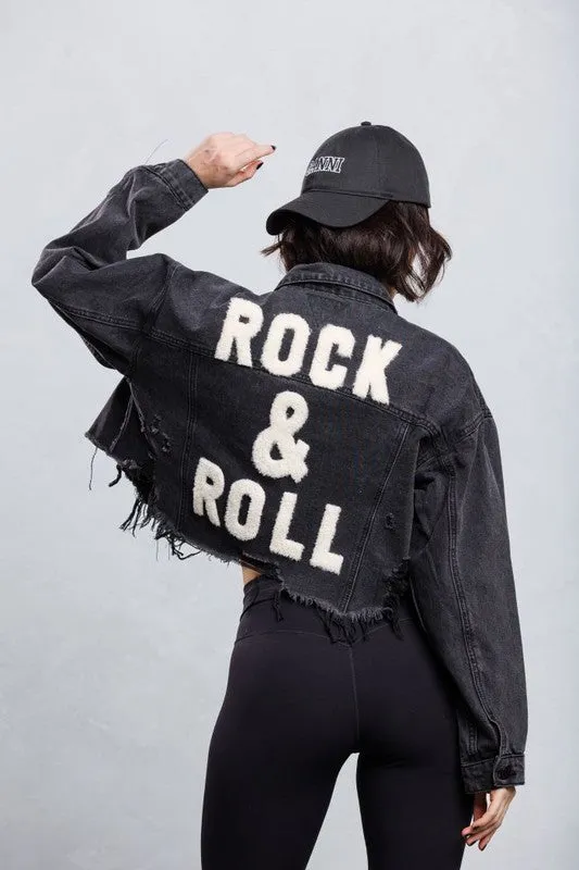 Cropped Denim 'Rock' Jacket