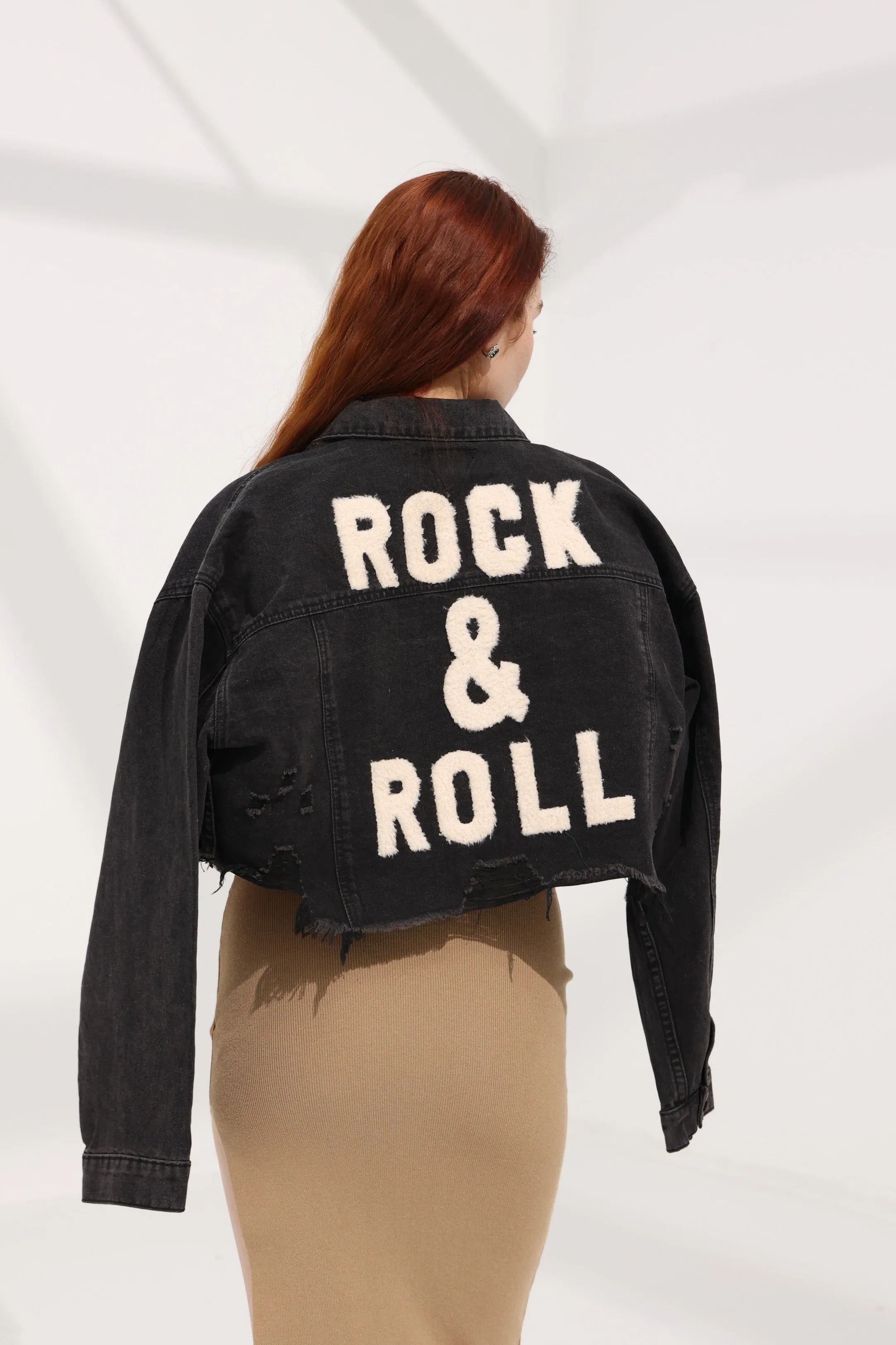 Cropped Denim 'Rock' Jacket