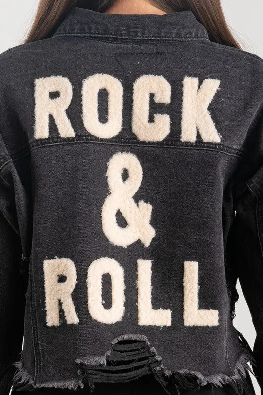 Cropped Denim 'Rock' Jacket