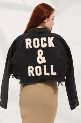 Cropped Denim 'Rock' Jacket