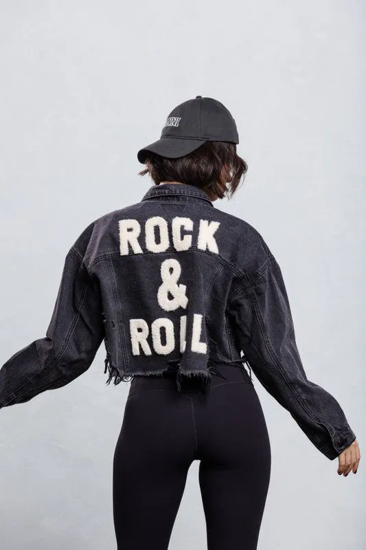 Cropped Denim 'Rock' Jacket