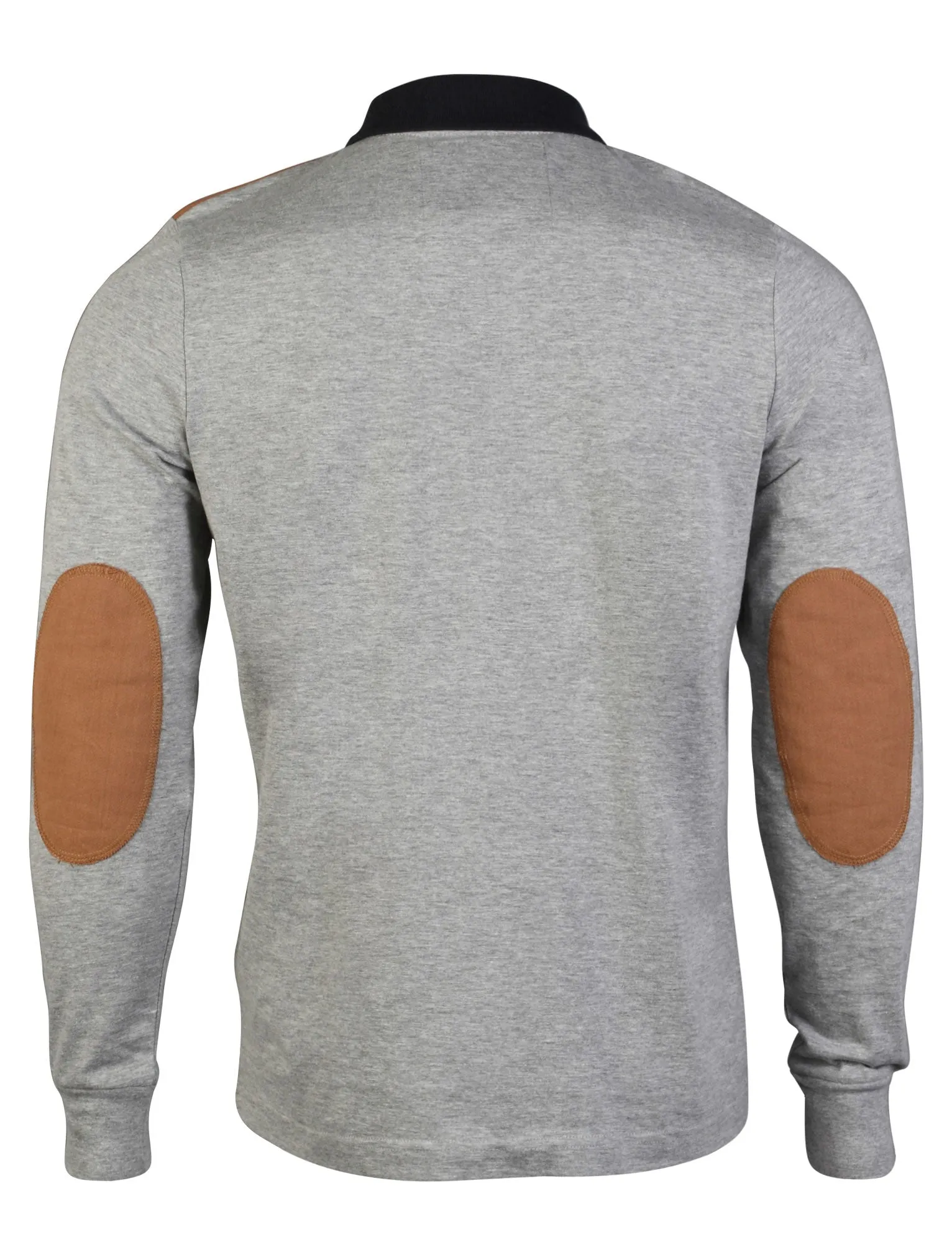 D-Code Luca Long Sleeve Polo Shirt in Light Grey Marl