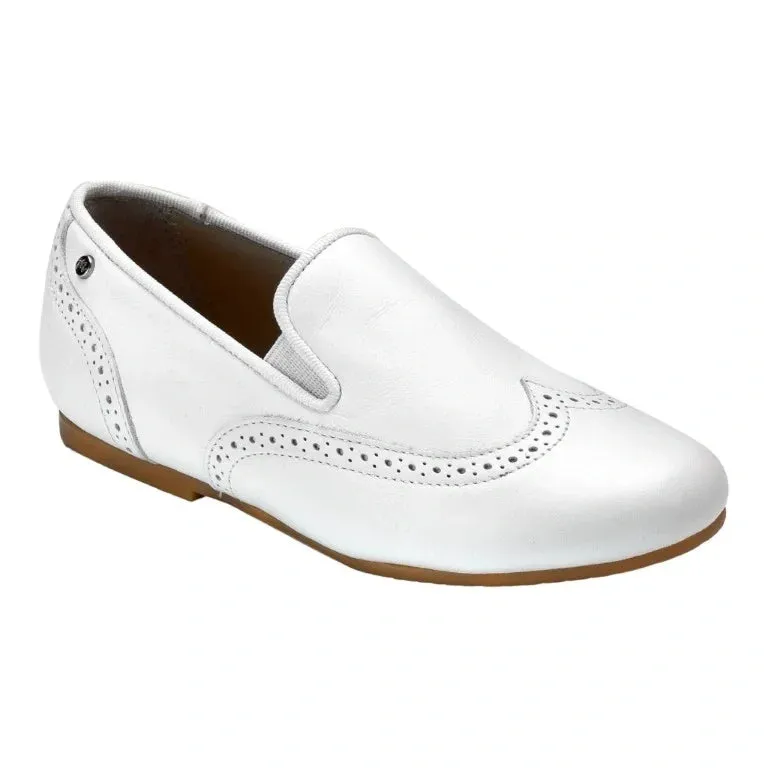 David - White Soft Leather Slip On for Boy by Manuela de Juan