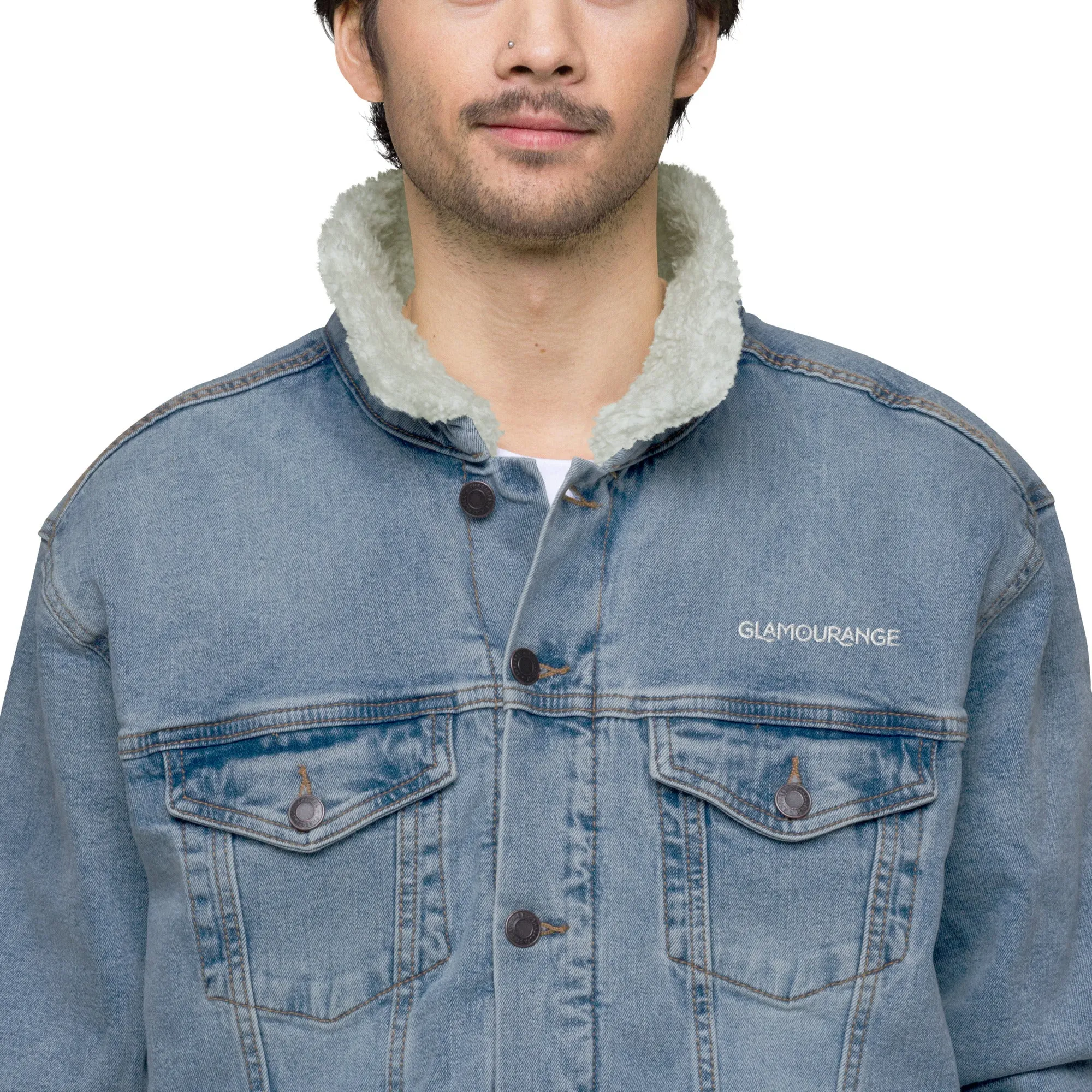 Denim Light For Men (Glamourange Sherpa Denim Jackets Mens)