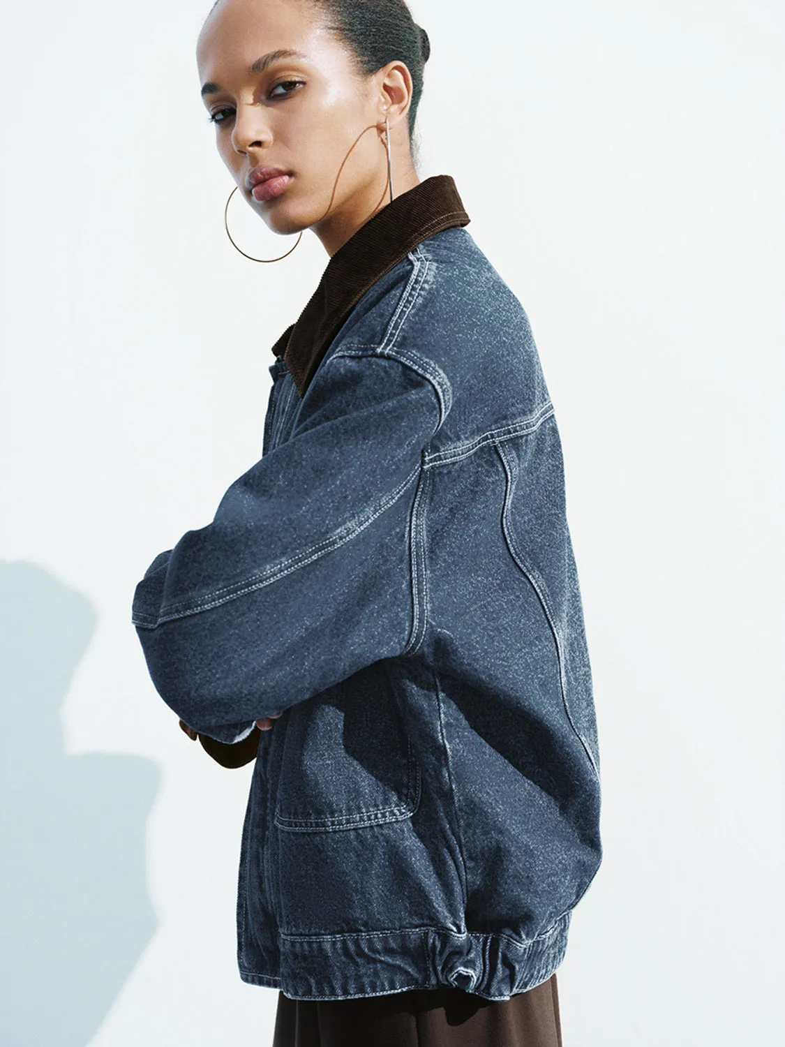 Denim Loose Tracker Jackets