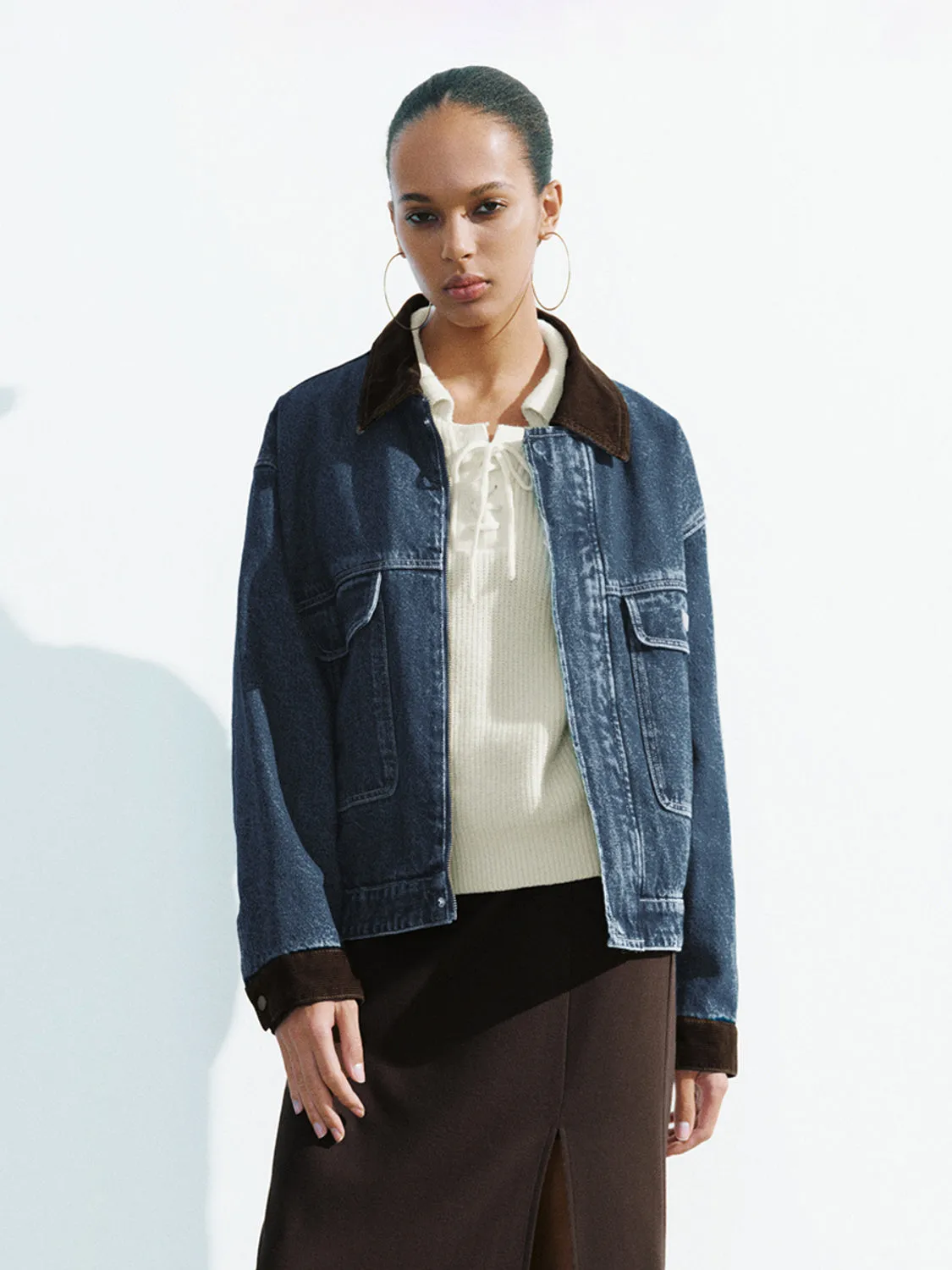 Denim Loose Tracker Jackets