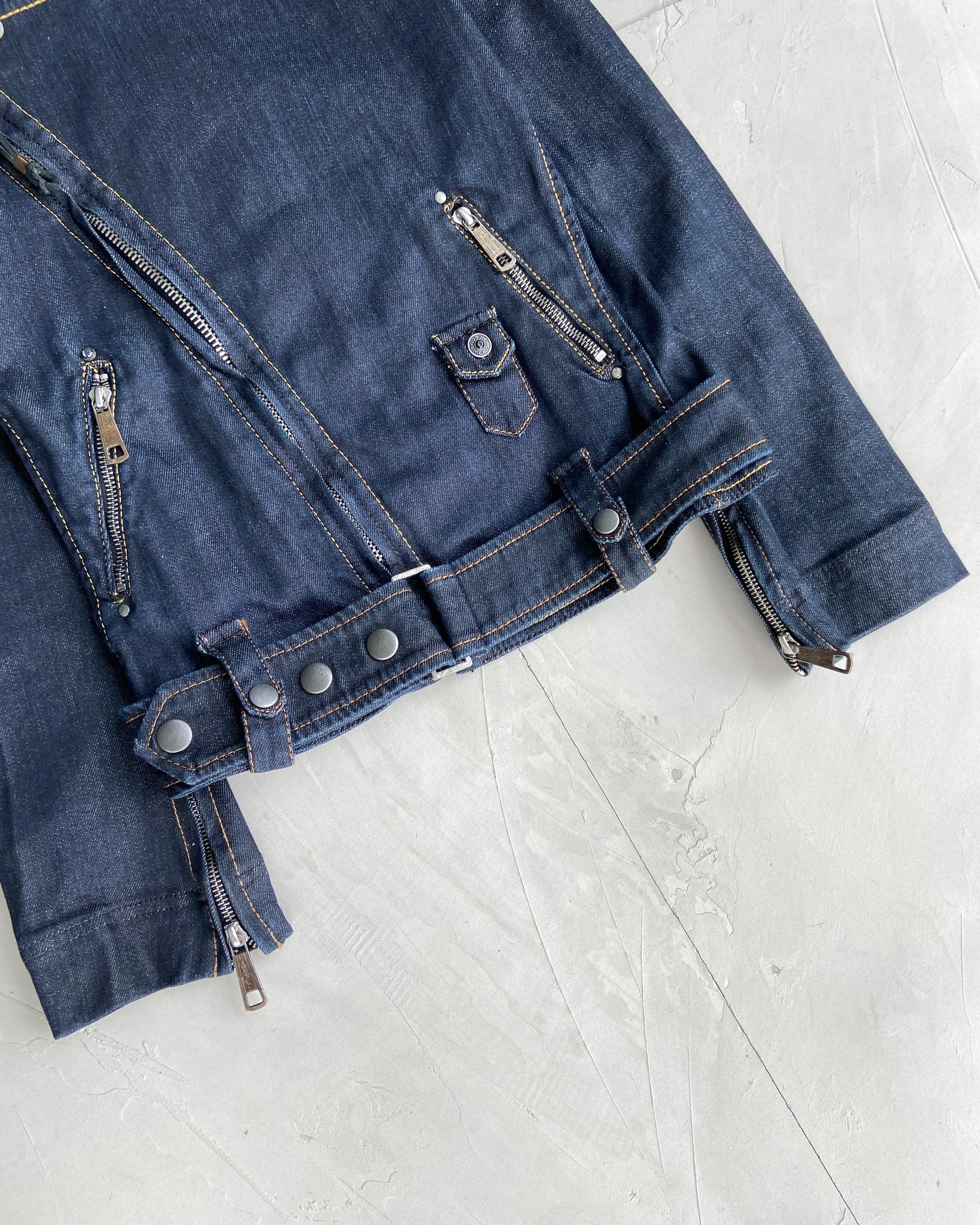 DIESEL 2000'S DENIM ASYMMETRIC JACKET - XS