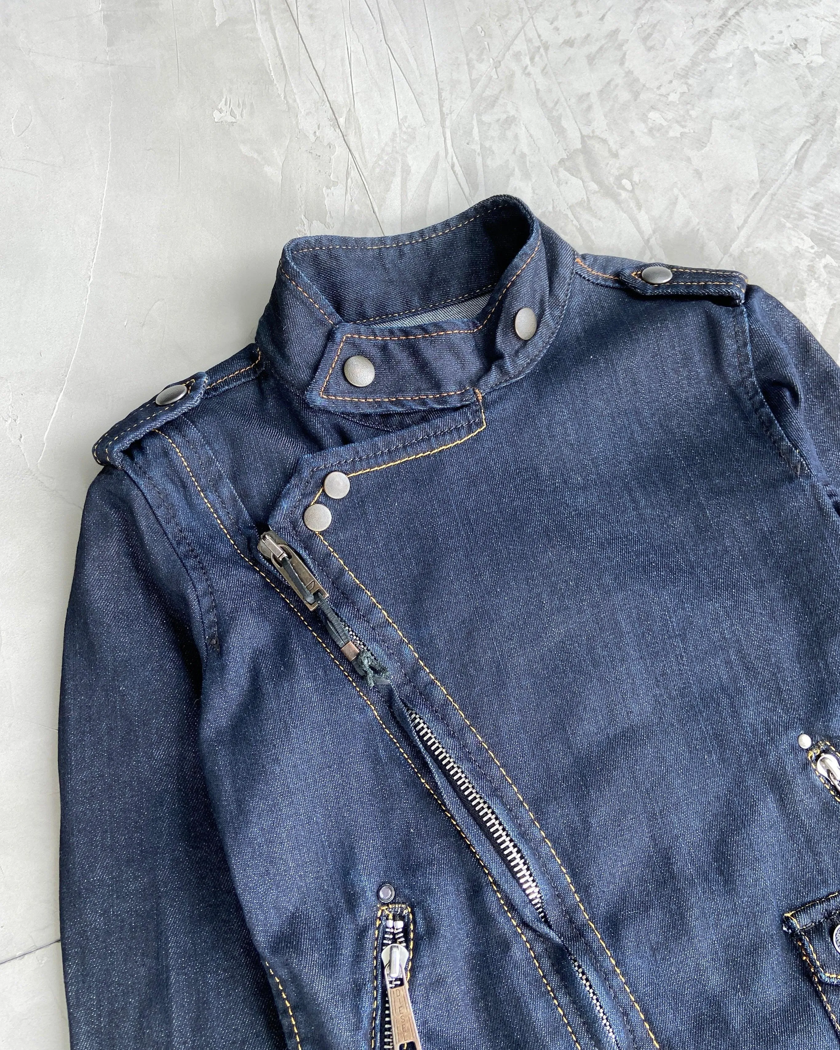 DIESEL 2000'S DENIM ASYMMETRIC JACKET - XS