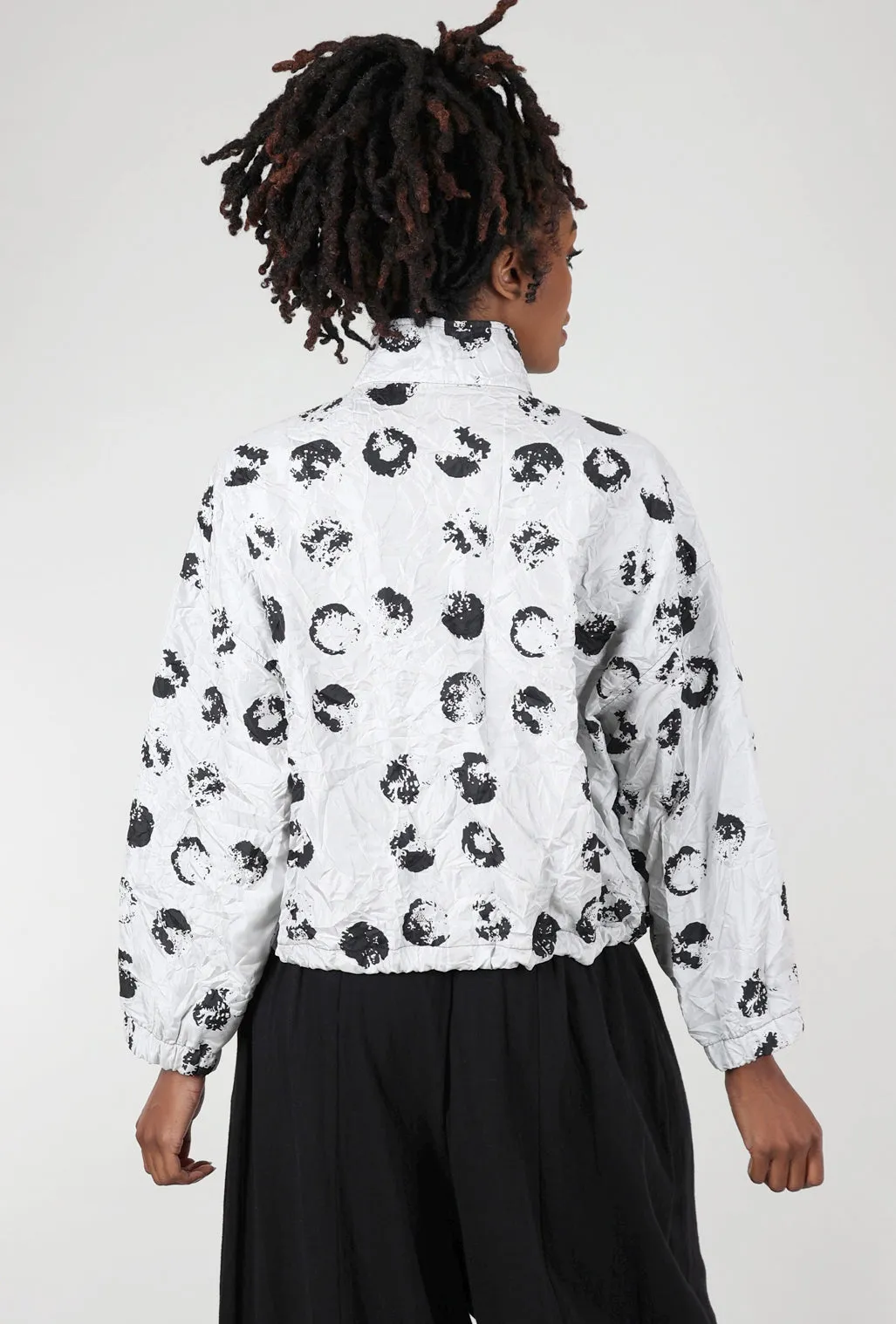 Dot Bomber Jacket, Silver/Black