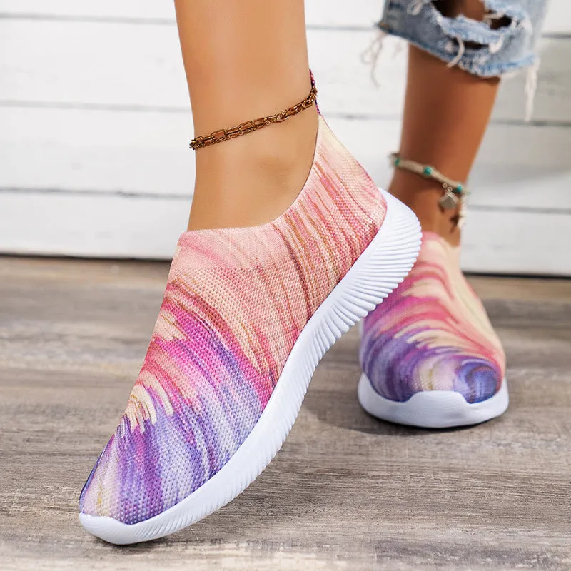 elveswallet Colorful Fly Knit Slip on Sneakers