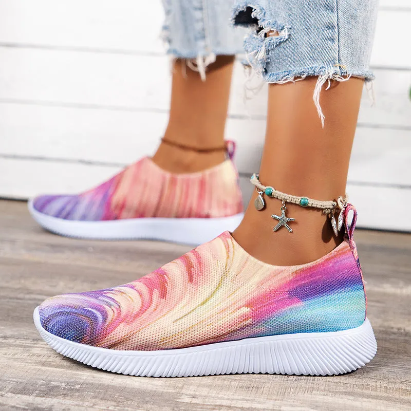 elveswallet Colorful Fly Knit Slip on Sneakers