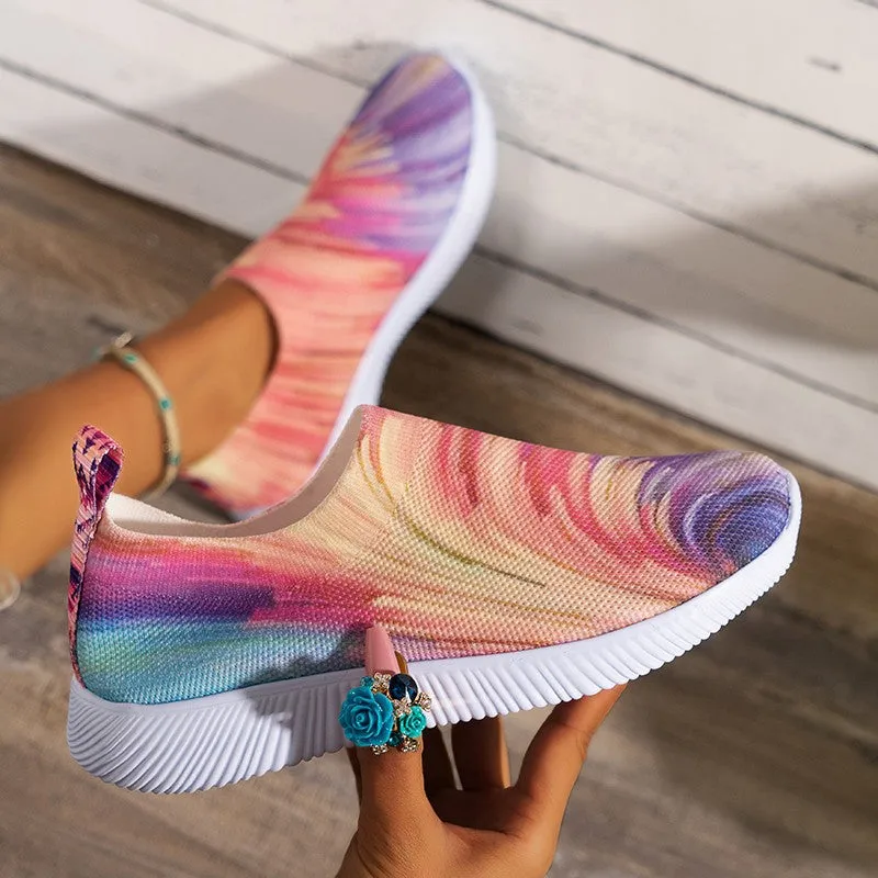 elveswallet Colorful Fly Knit Slip on Sneakers