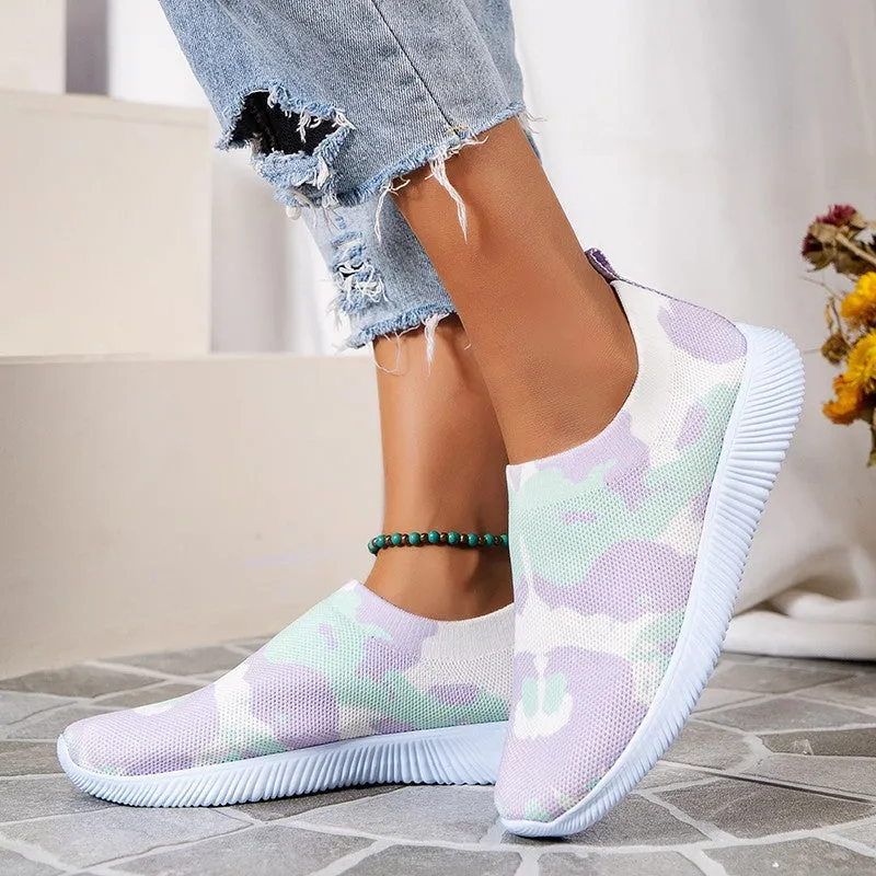 elveswallet Colorful Fly Knit Slip on Sneakers