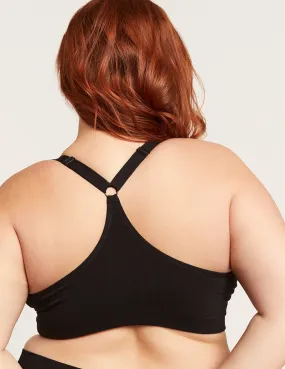 Full Bust Wireless Racerback Bra - Black