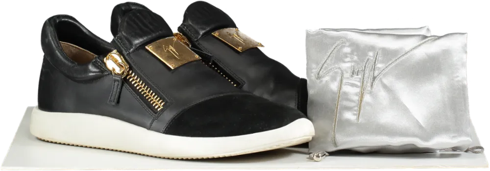 Giuseppe Zanotti Black Suede and Leather Sneakers 👟 UK 08 (EU 41) 👟