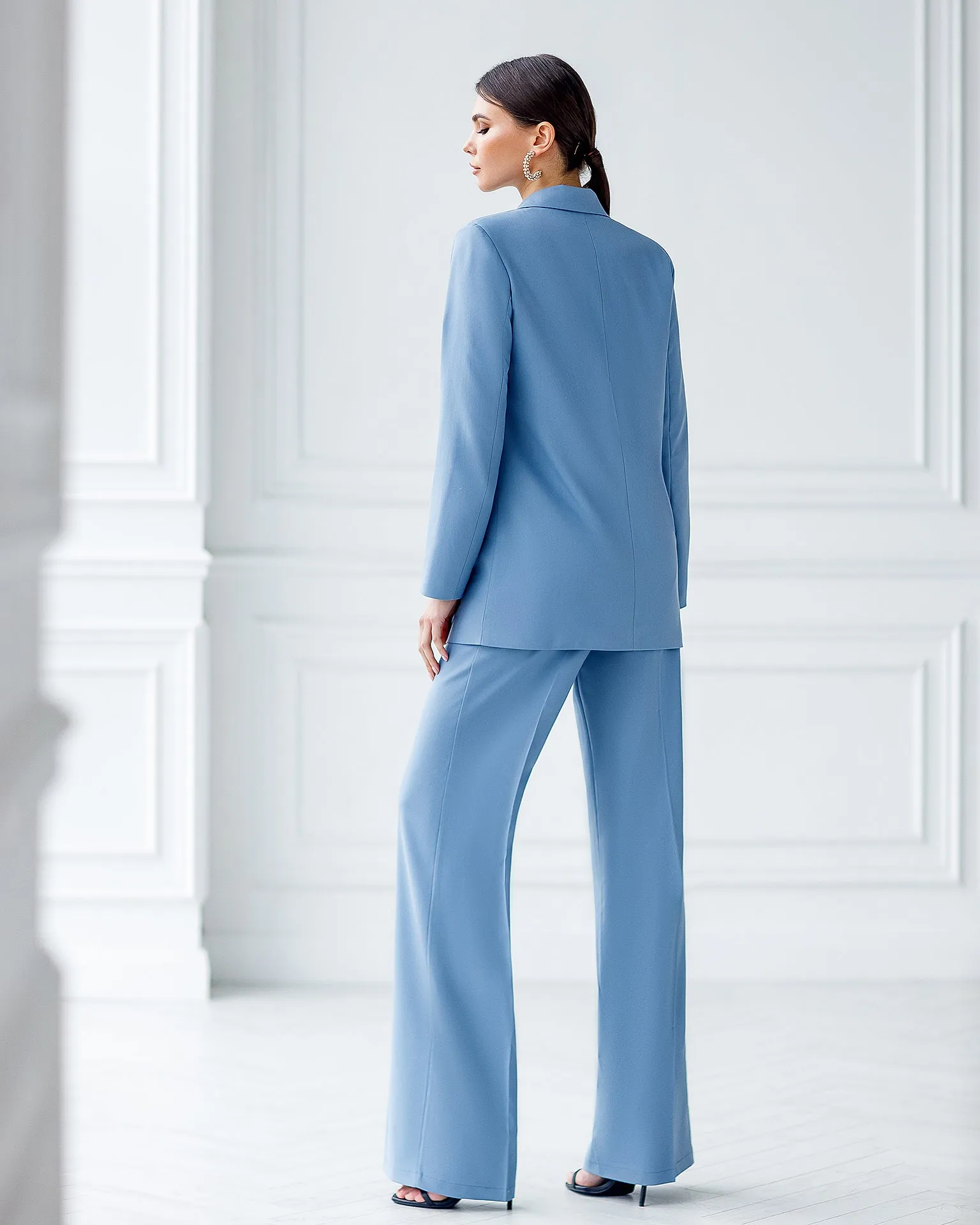 Grey-Blue Oversized 2-Piece Suit