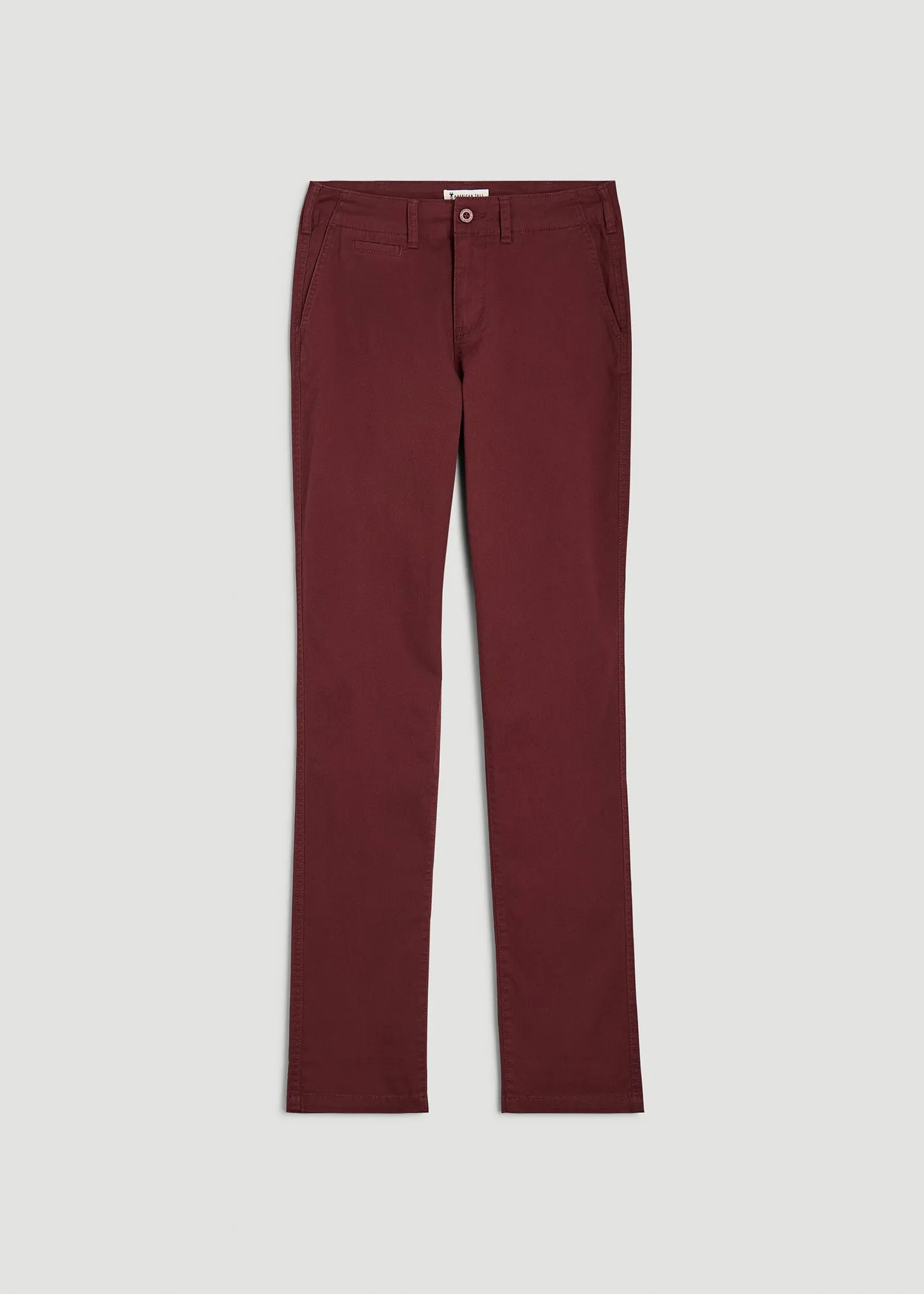 High Rise Tapered Chino Pants for Tall Women in Red Ochre