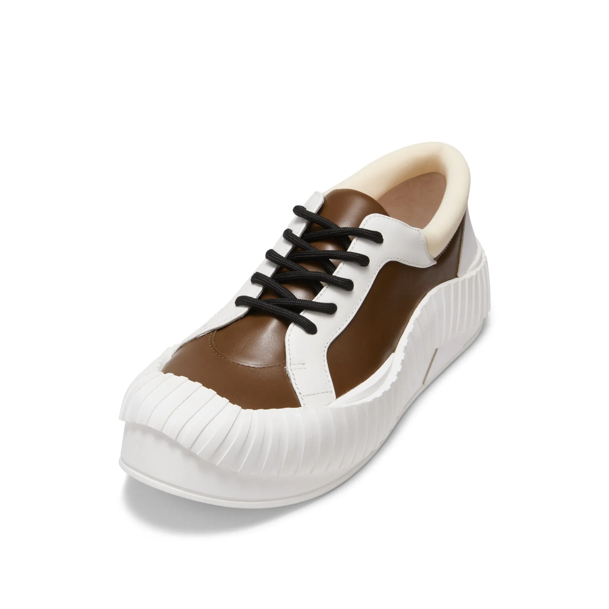 Irregular Wavy Edge Thick-soled Casual Shoes in Brown