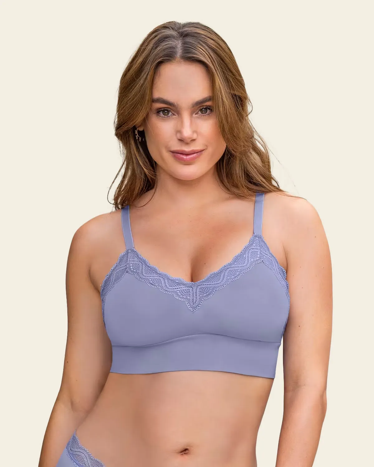 Lace Trim Soft Full Coverage Smoothing Wireless Daily Bra