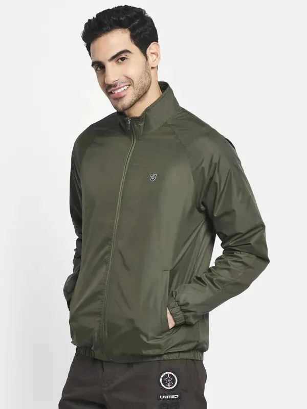 Men Olive Green Sporty Jacket