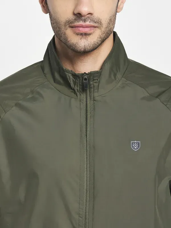 Men Olive Green Sporty Jacket