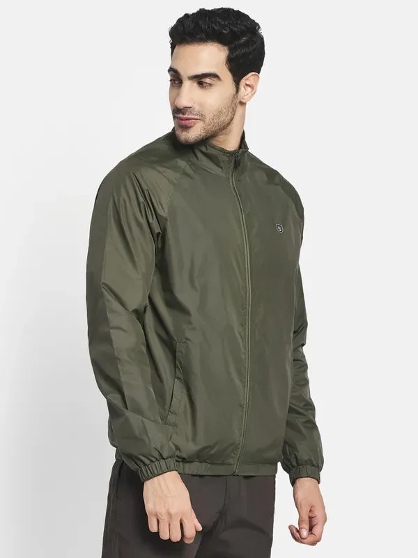 Men Olive Green Sporty Jacket