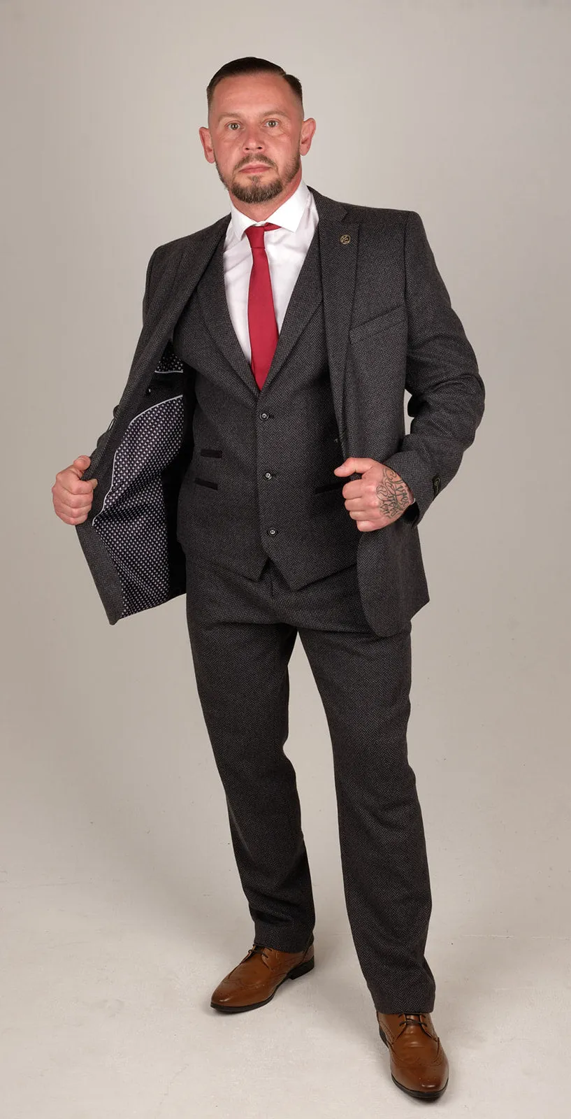 Men's Charcoal-Grey 3 Piece Suit | Wedding Suit | Party Wear | Office Wear