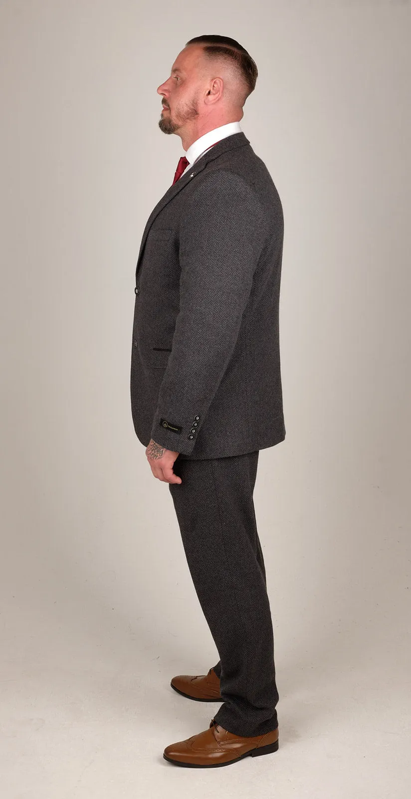 Men's Charcoal-Grey 3 Piece Suit | Wedding Suit | Party Wear | Office Wear