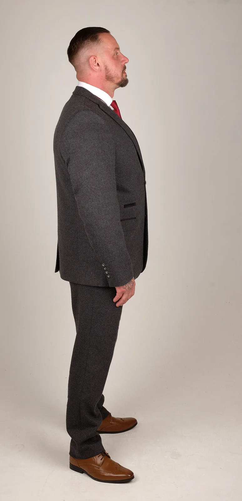 Men's Charcoal-Grey 3 Piece Suit | Wedding Suit | Party Wear | Office Wear