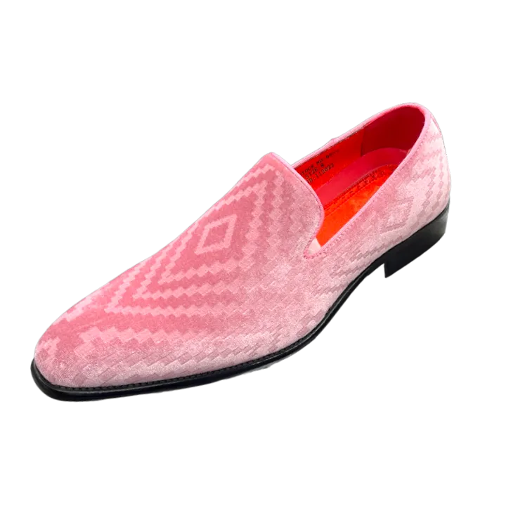 Men's pink slip on shoes luxury velvet loafer