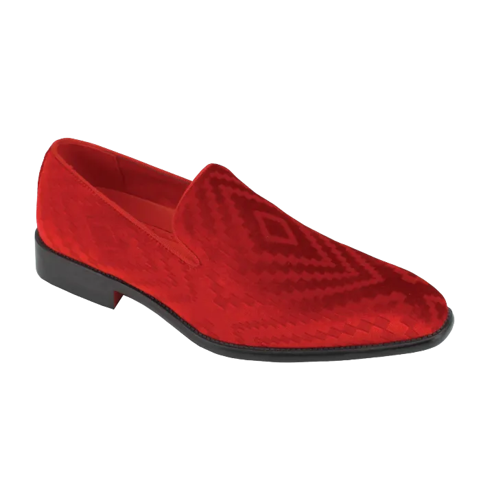 Men's red slip on shoes luxury velvet loafer fashion design