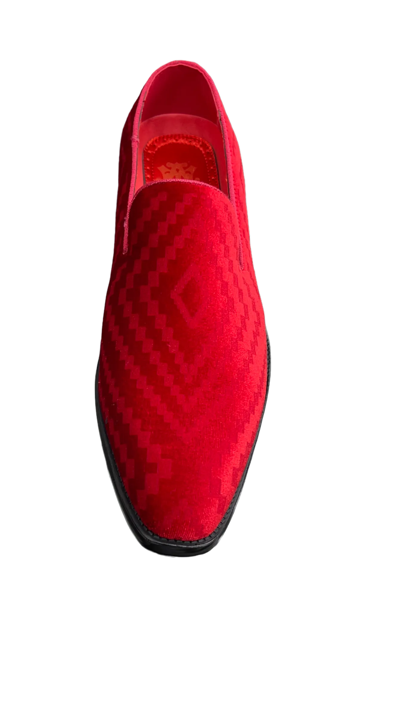 Men's red slip on shoes luxury velvet loafer fashion design