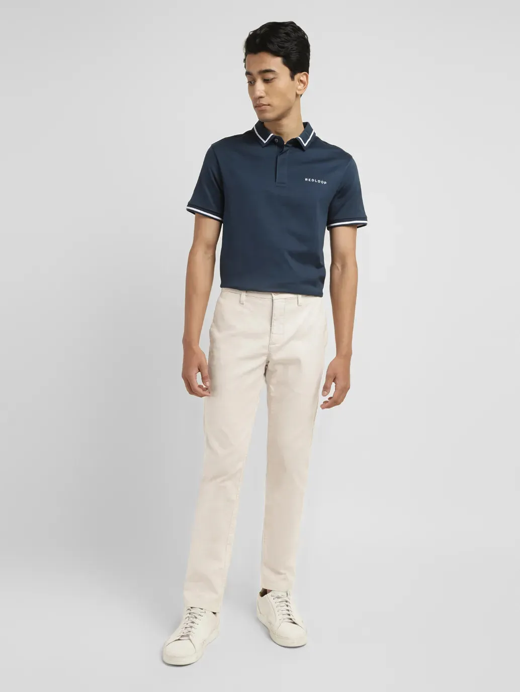 Men's Regular Fit Cream Chinos