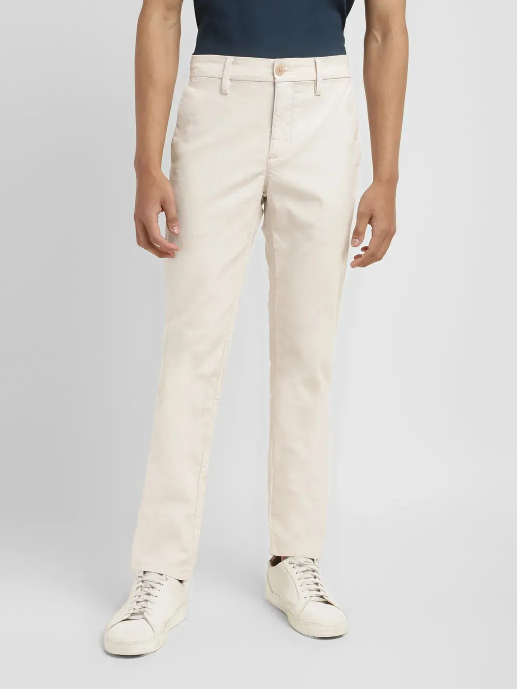 Men's Regular Fit Cream Chinos