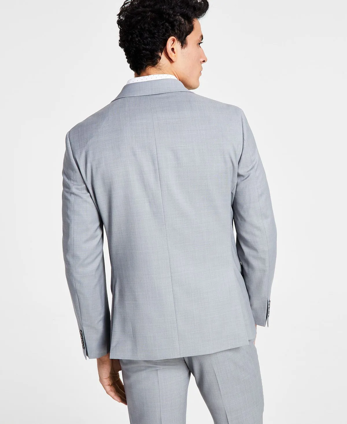 Men's Shark Skin Slim Fit Blazer Created for Macy's Bar III light gray