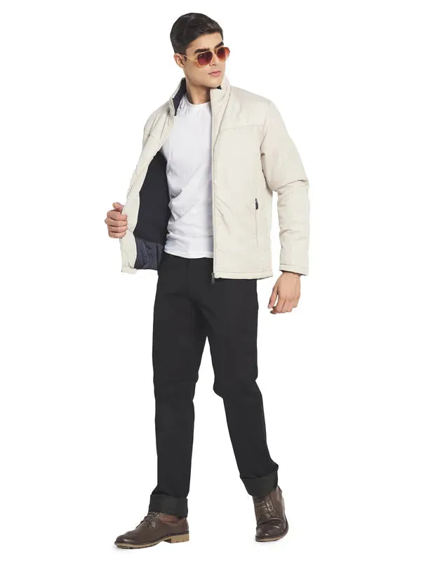 Mettle Men Cream-Coloured Sporty Jacket