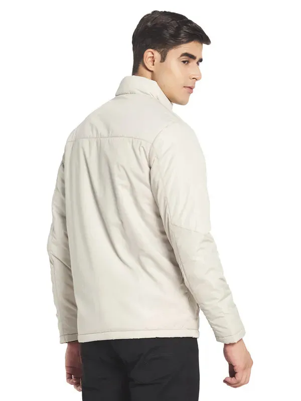 Mettle Men Cream-Coloured Sporty Jacket